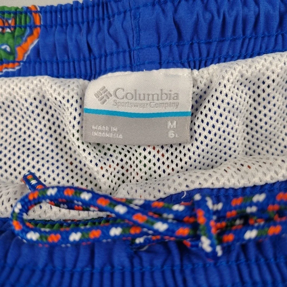 Columbia PFG Mens Medium Florida Gators Swim Trunks Blue NCAA Gator Logo Shorts